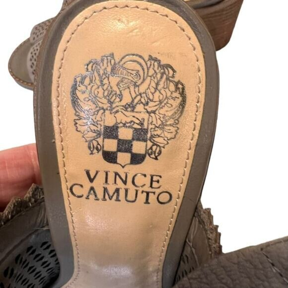 Vince Camuto Tricinda Heeled Sandal Size 7.5, Gray Taupe Slingback - Picture 13 of 16